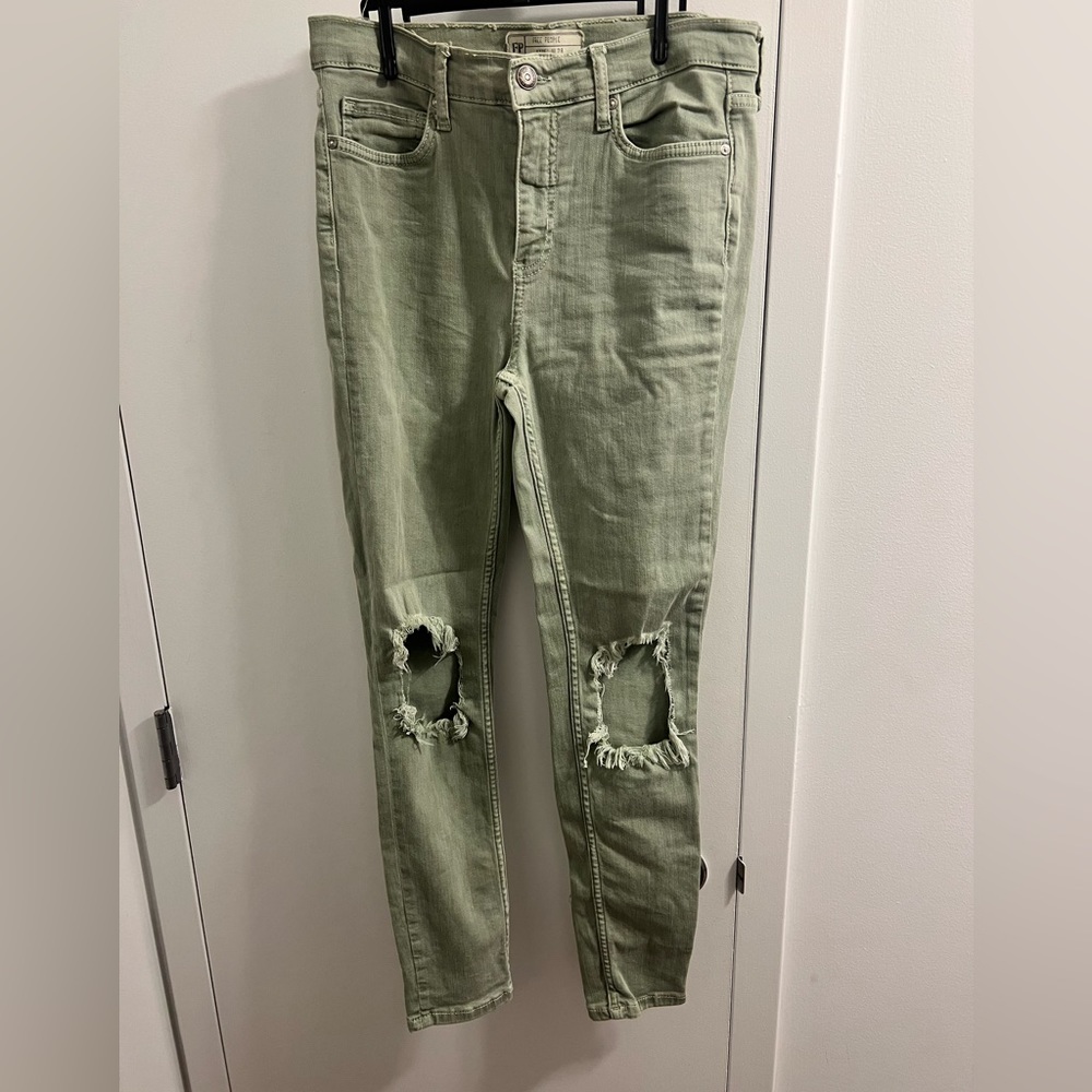 Ripped Green Jeans